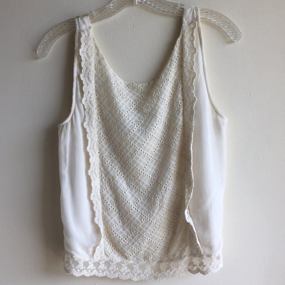 Zara cream lace tank size S
